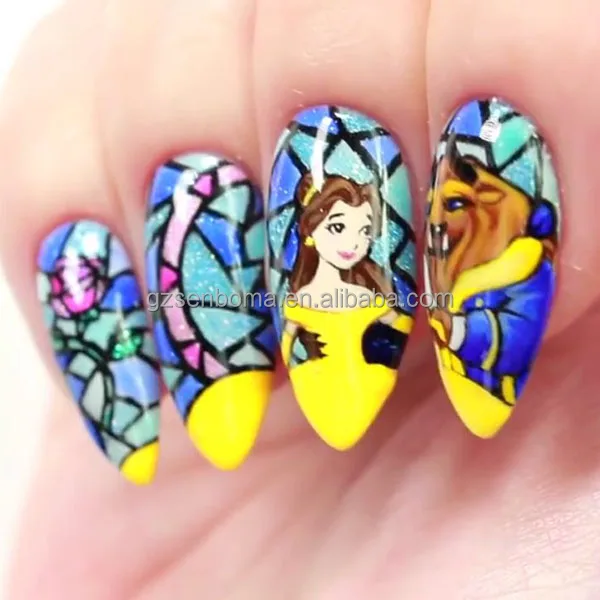 Senboma brightly colorful kiss acrylic nails acrylic nail tips wholesale