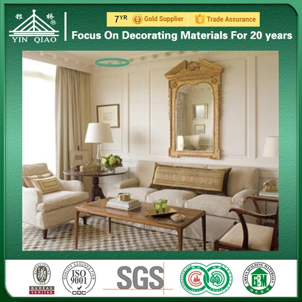 Interior Classical Ceiling Decorating Design Fireproof Plaster Cornice Moulding