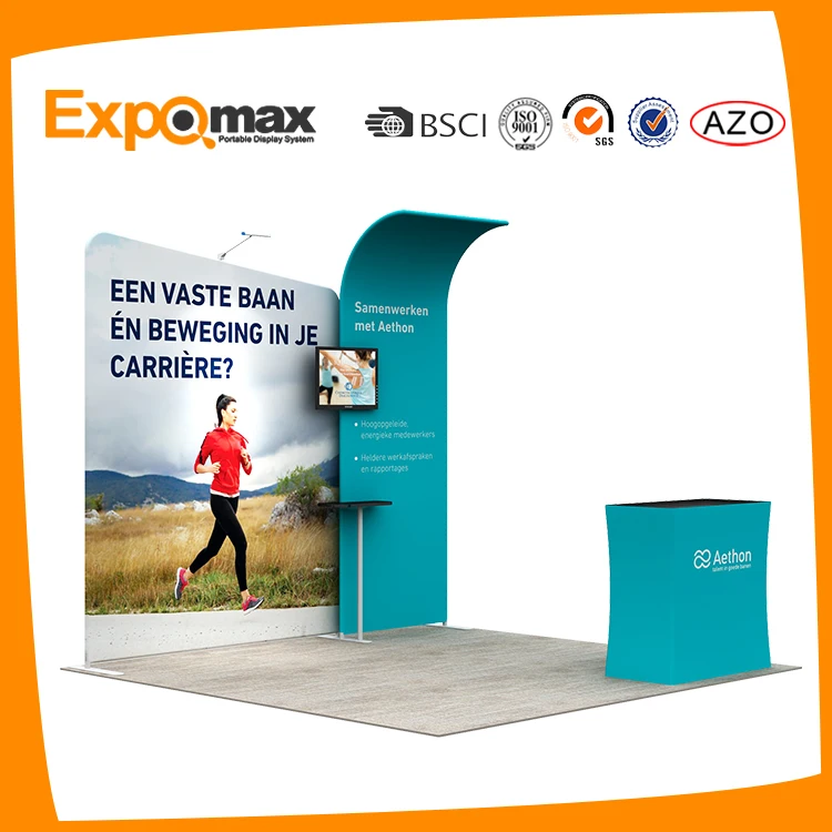 Factory price trade show tension fabric aluminum portable exhibition booth 10x10 for advertising
