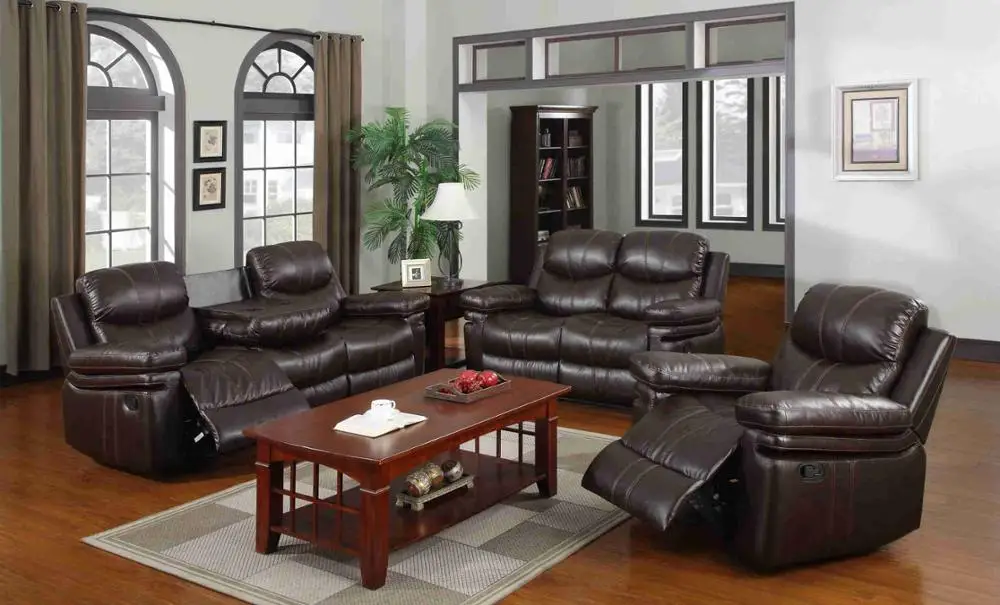 European best selling style 3+2+1 seven seats with soft back cushion seat living room leather recliner sofa set