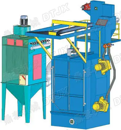 Heat-treated pieces hook type shot blasting machine, Electric hook type shot blasting machine dust cleaning equipment