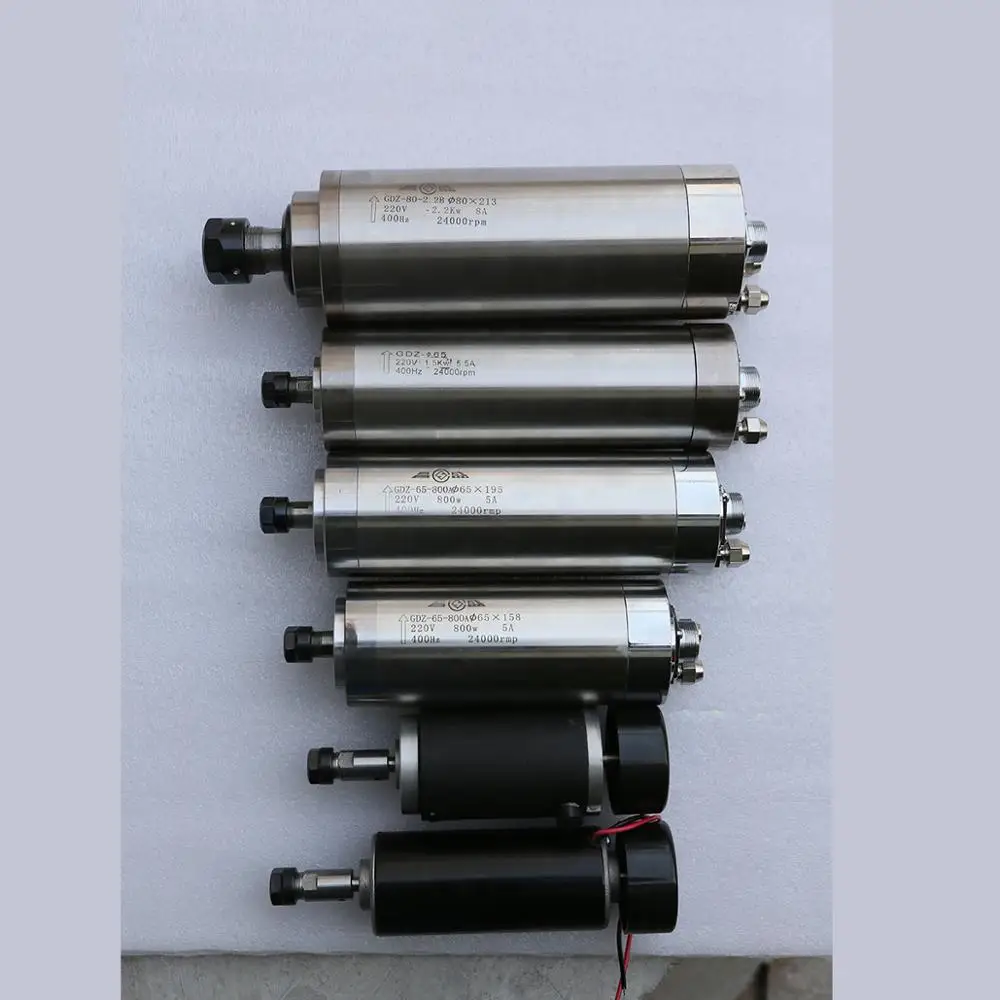 
2.2kw Water Cooled Er20 400HZ 24000rpm Gdz80-2.2B Atc Cnc Router Spindle Motor 