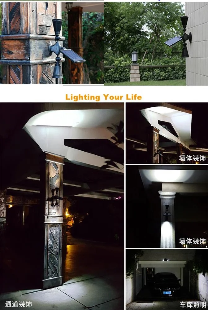 
China wholesale garden 8pcs LED dual heads outdoor wall lamp 