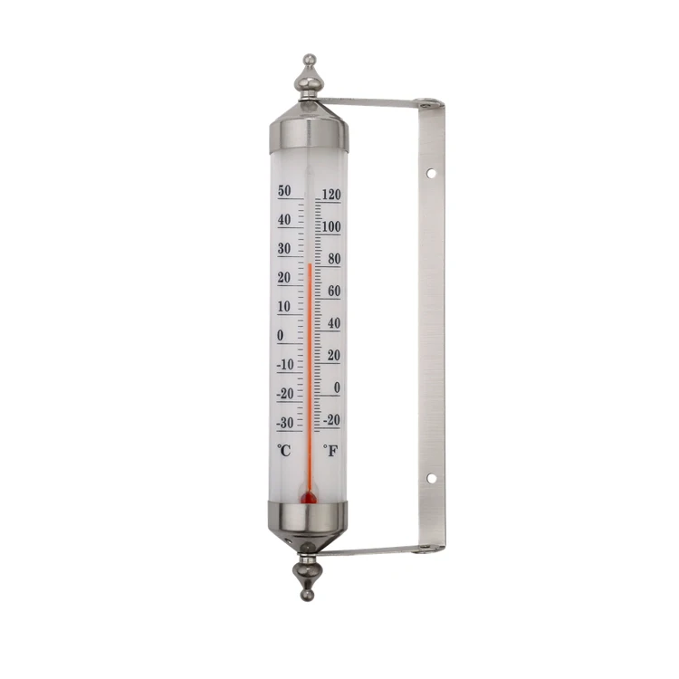 Cast Iron Wrought Wall Mounted Durable Garden Outdoor Glass Tube Caplillary Thermometer