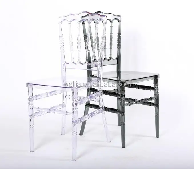Hot Sale Smoke Color Resin Napoleon Chair for wedding party