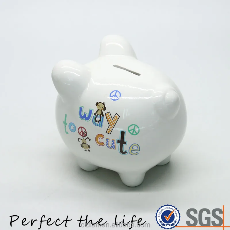 Ceramic custom piggy banks for coin storage