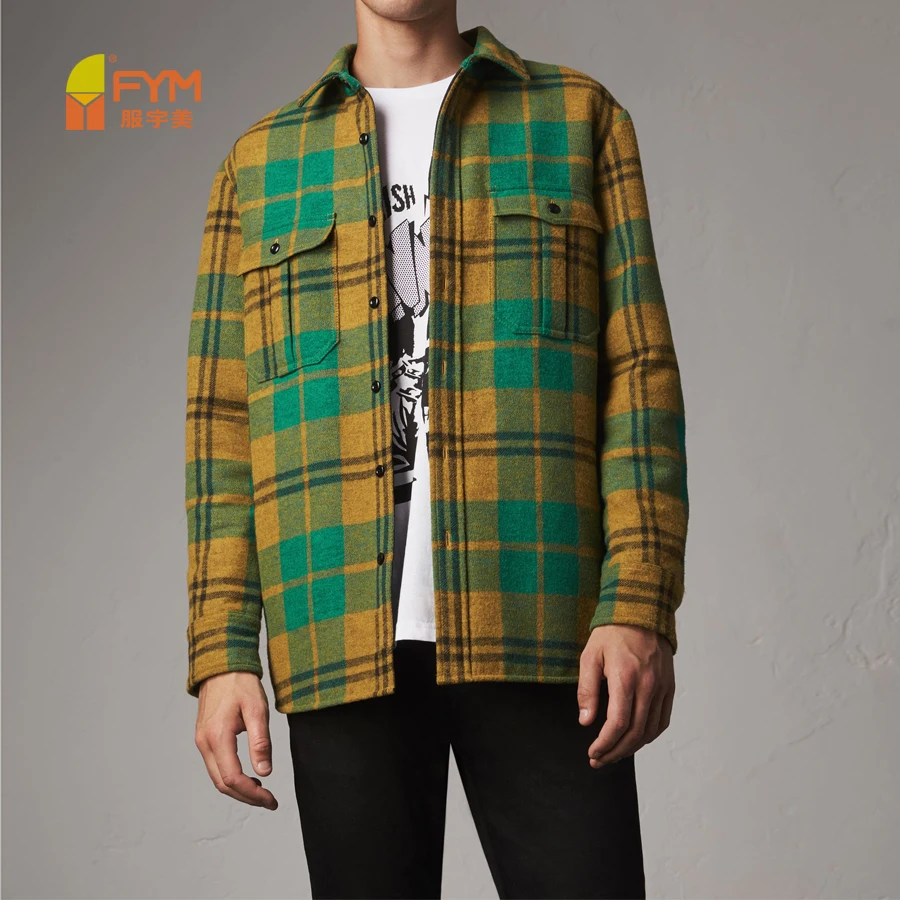 
factory price flannel green fashion style thick latest shirts for men pictures 