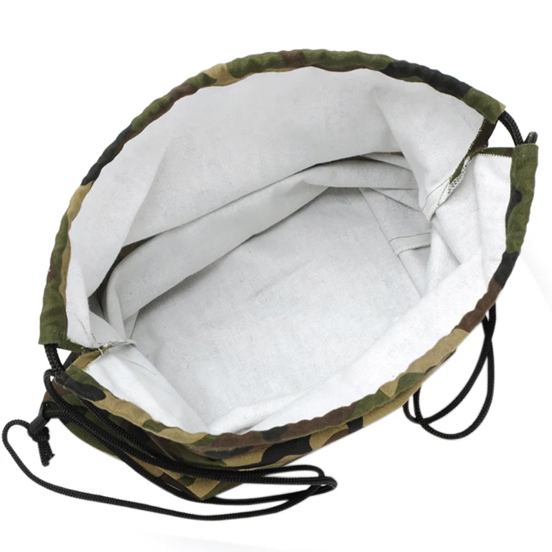 Camouflage Cotton Draw String Backpack Large Custom Sublimation Logo Waterproof Canvas Dust Pouch Bag For Shoe Gift Cloth Pack