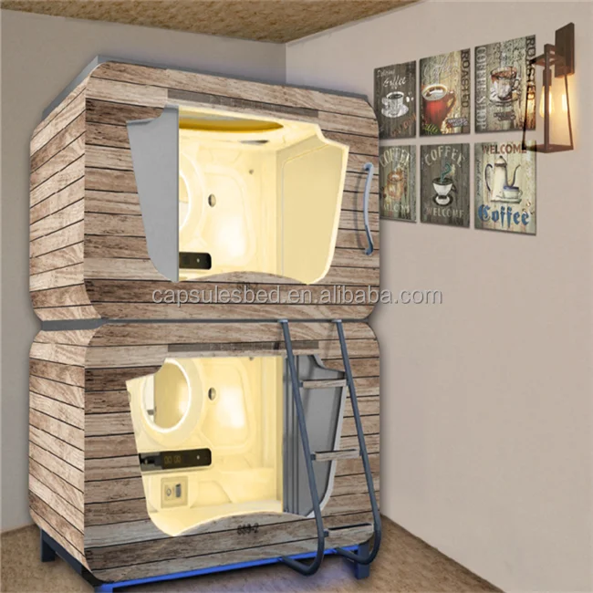 advanced morden design furniture hostel bed room sets with white safe and wentilate capsule bed