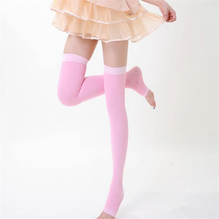 Компрессионные обтягивающие чулки, дамские обтягивающие чулки для красивых дам, высококачественные модные однотонные чулки до бедра