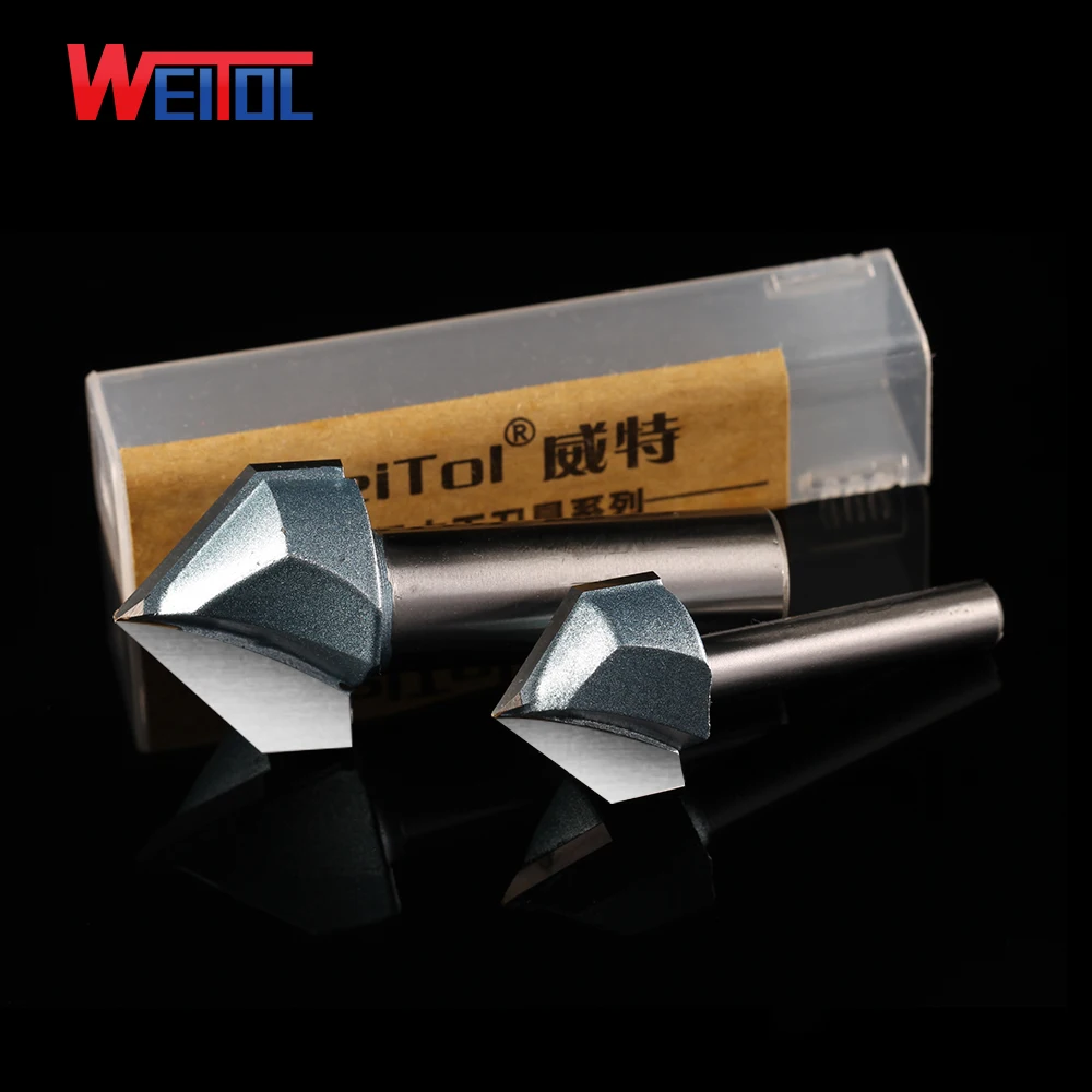 small wood cnc router technical V grooving bit 90 angle Trimming knife