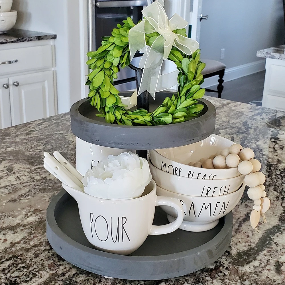 Wooden Wedding 2 Tier Cake Stand Display Tier