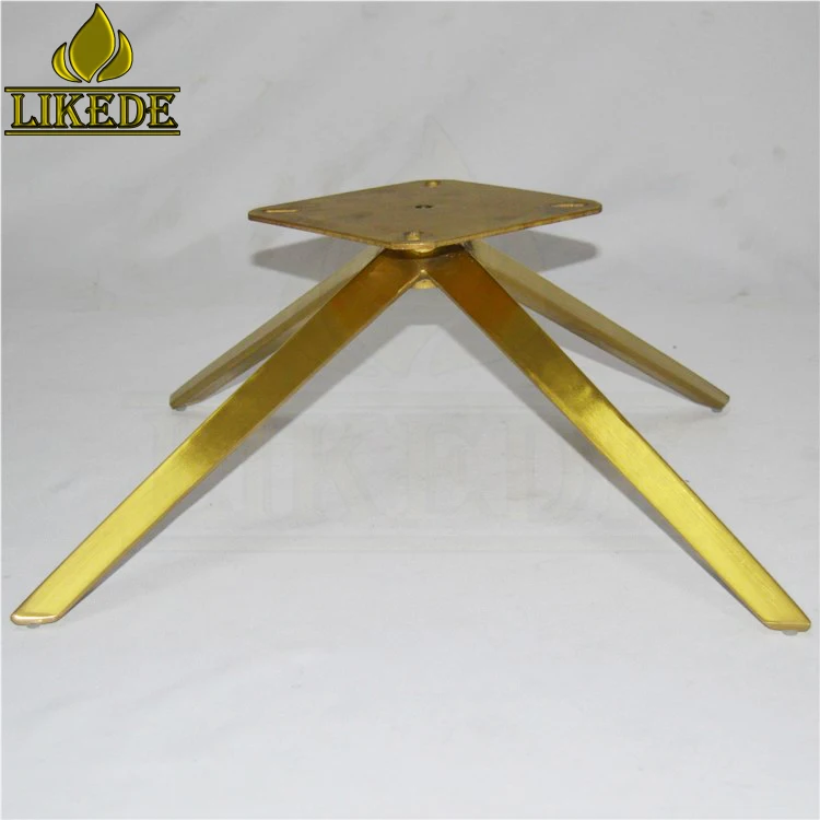 New swivel eletro plating brushed titanium gold sofa base legs stainless steel chair base