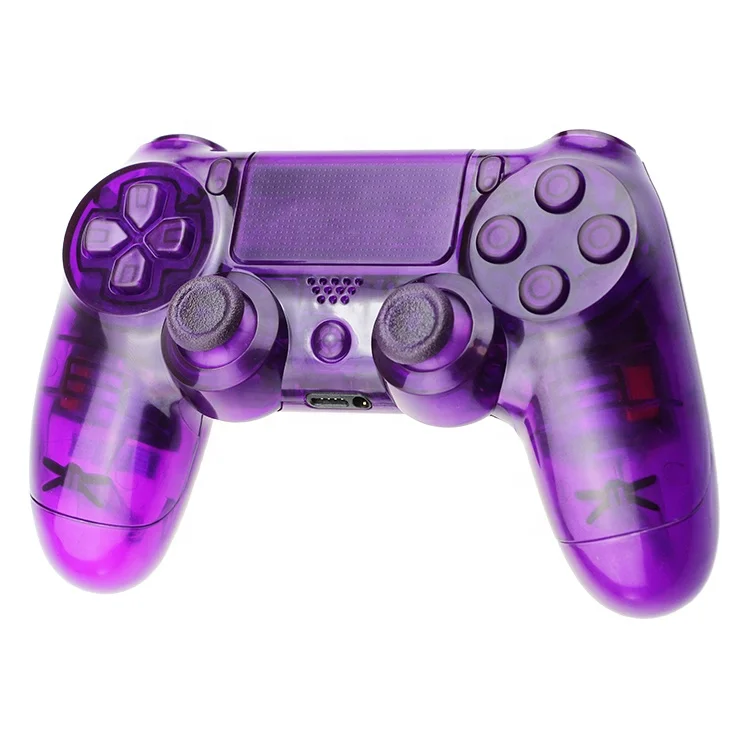 With Buttons Set Wholesale Controller Transparent Clear Purple Shell Case Cover For PS4 Playstation 4