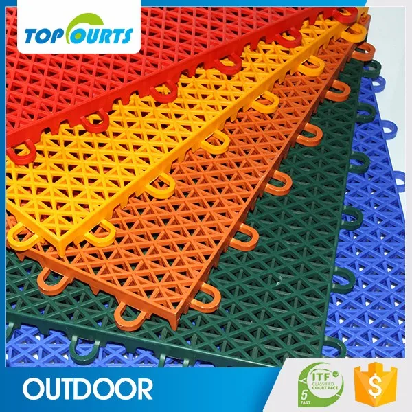 
Topcourts interlocking mat tiles 100% safety qualified polypropylene gym flooring pp floor tile 