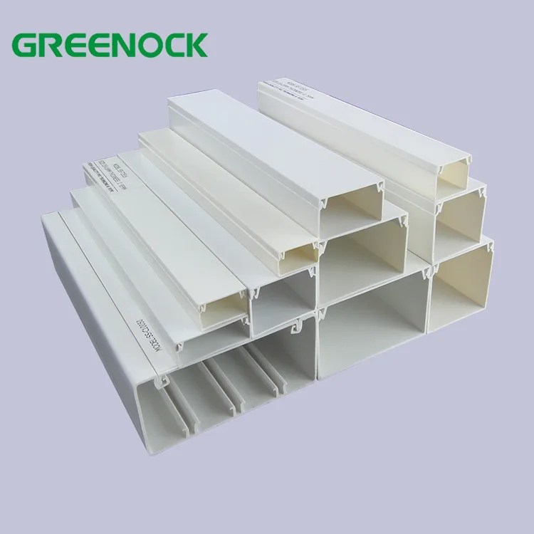 China supplier manufacture customized electrical industrial plastic white pvc square gutter 12x8