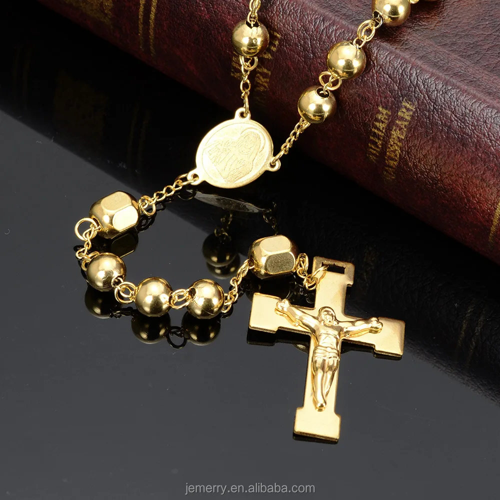 Wholesale Prayer Religion Stainless Steel Baltic Amber Rosary Necklace Bead