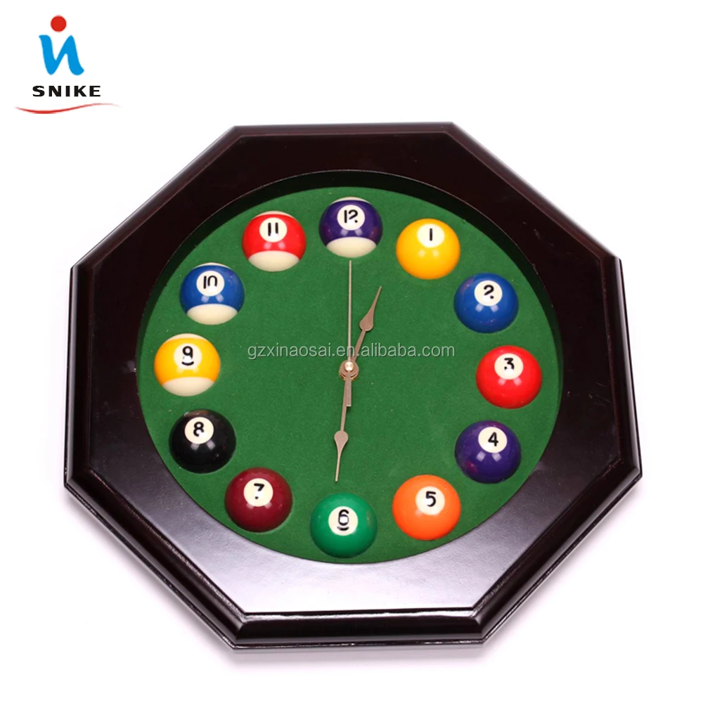 Cheap Wood High quality Pool Billiard ball clock