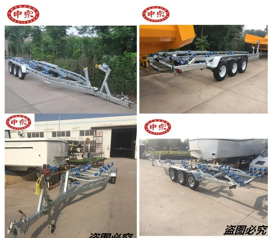 13 Meterts Length Three Axle Galvanized Heavy Duty Boat Trailer