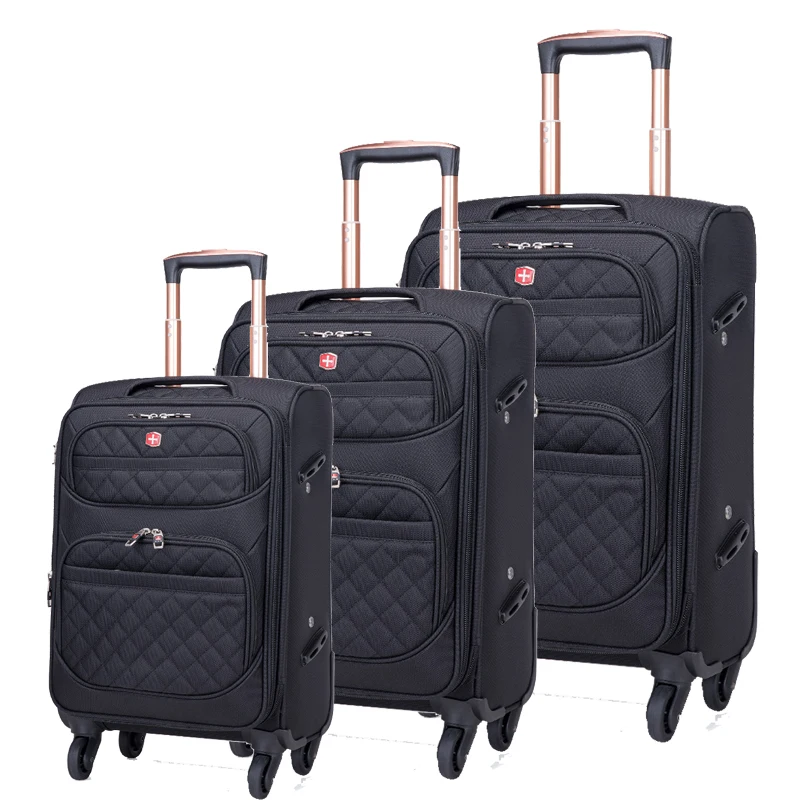 Hot selling 3pcs set durable oxford trolley suitcase men travel Guangzhou luggage