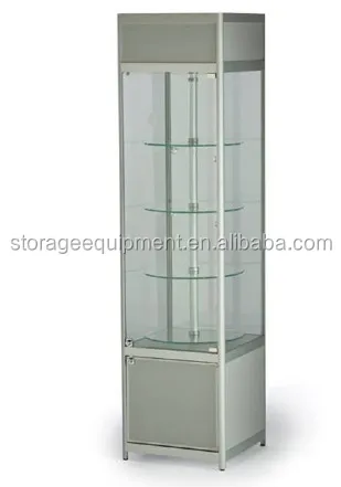 Movable glass furniture corner showcase