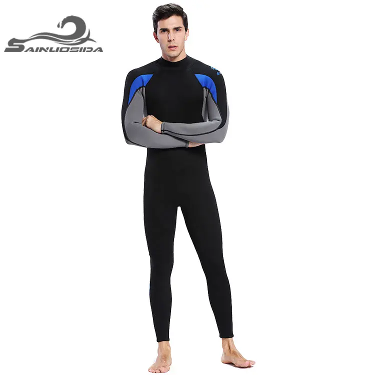 Customized 3mm 5mm Neoprene men women wetsuits full body surf diving suit Back zip Wetsuit