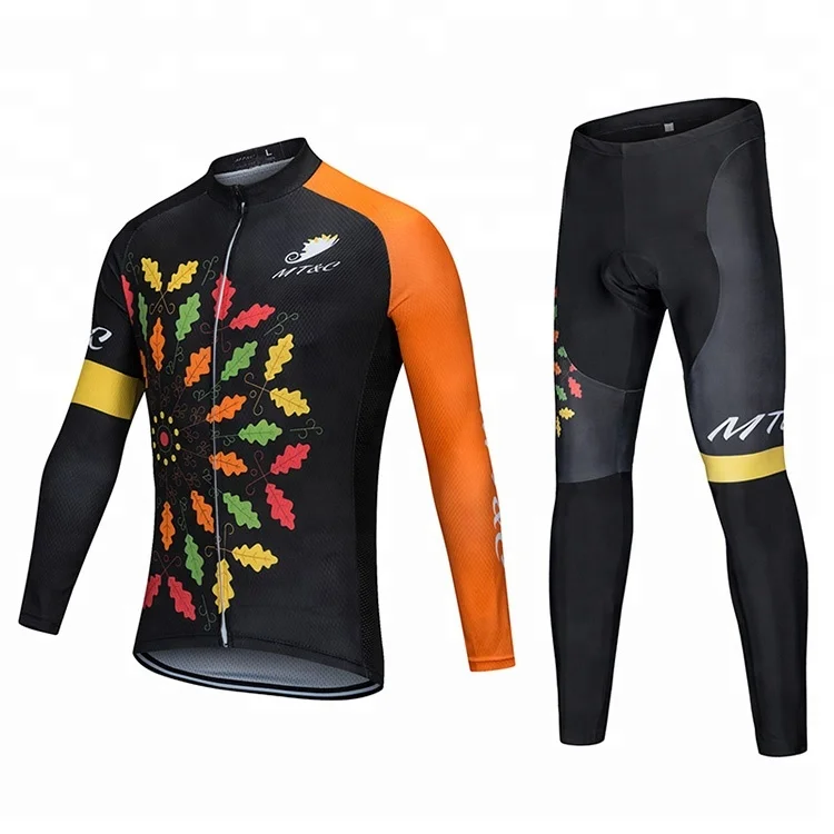Mens Custom Mountain Bike Sets Cycling Jersey Long Sleeve