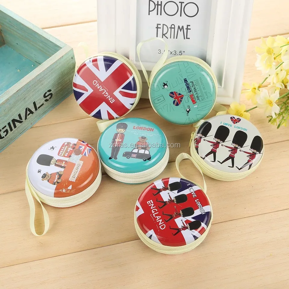 2019 new inventions Zipper Coin Metal Tin Purse for holding keys