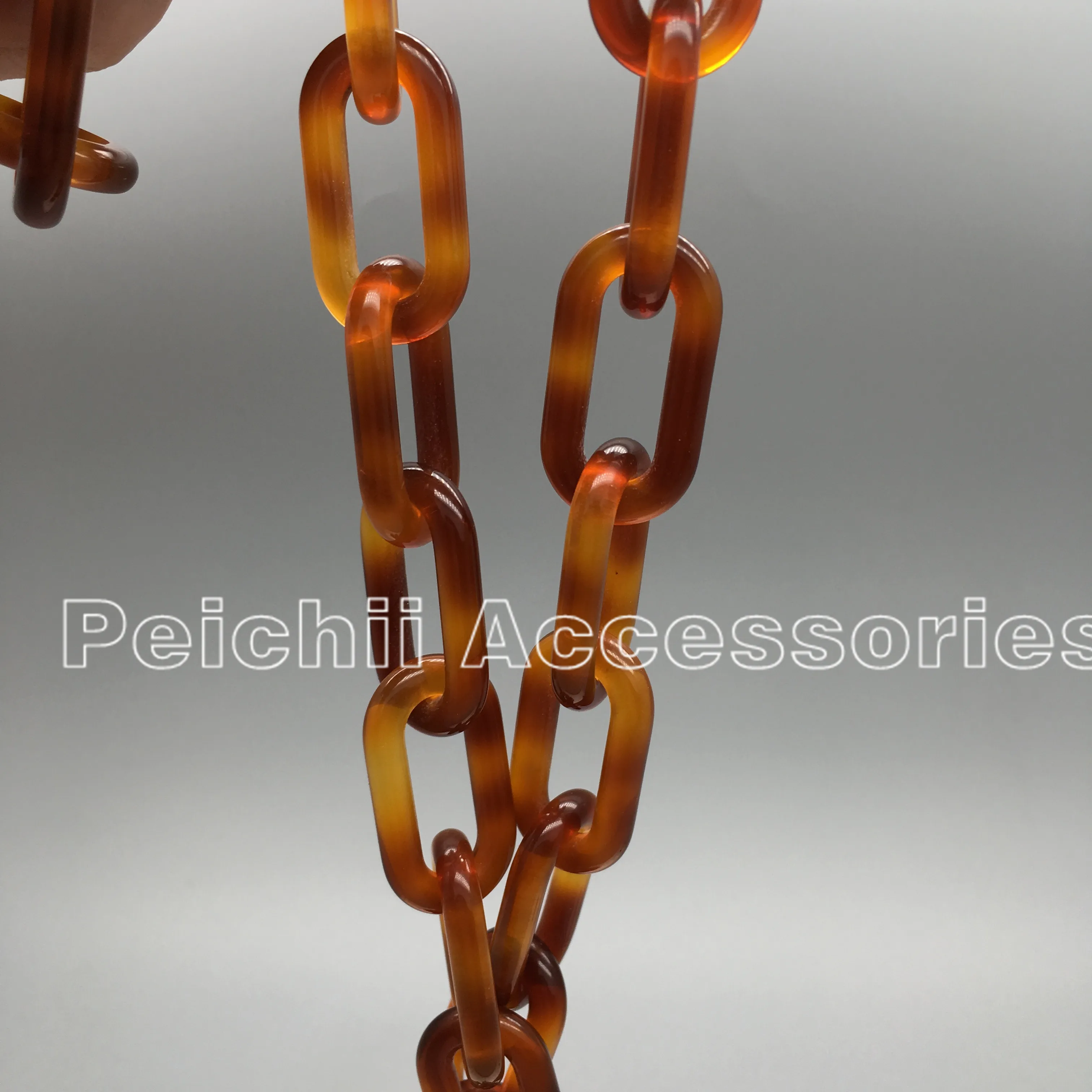 Peichi Tortoise shell acetate and acrylic hand bag chain handbag strap factory