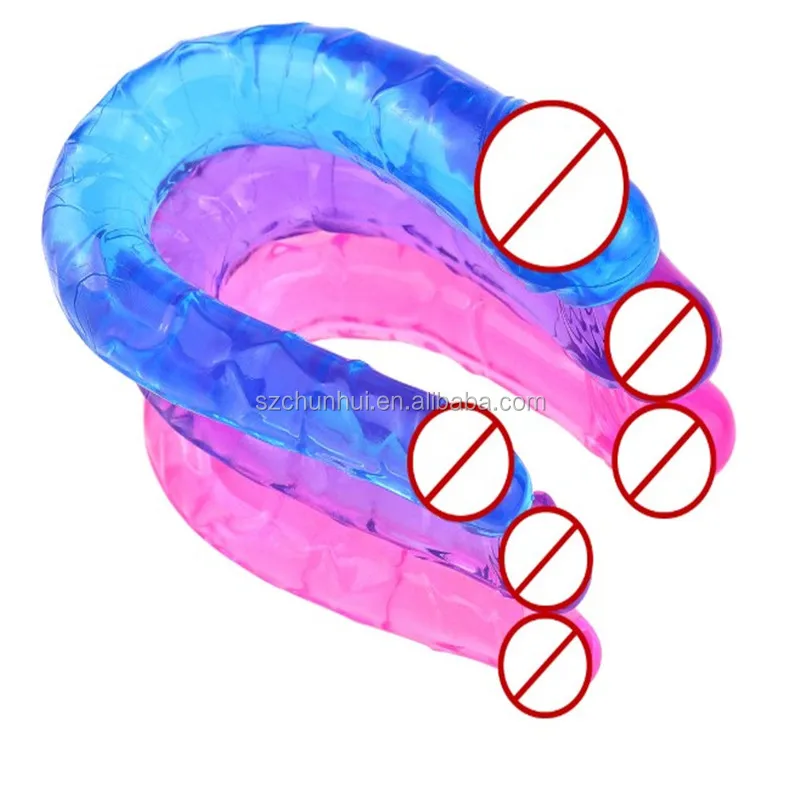 Tpe Sex Toys Double Dildo Realistic Penis Plastic Long Dildo For Women