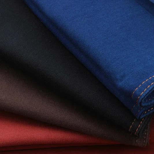 Cotton polyester stretch satin denim for jeans fabric