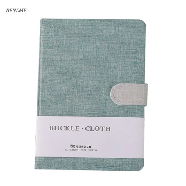 Wholesale Fancy Office Stationary Set Cloth Hard Cover Custom Linen Fabric Magnetic Closure Notebook with Clasp