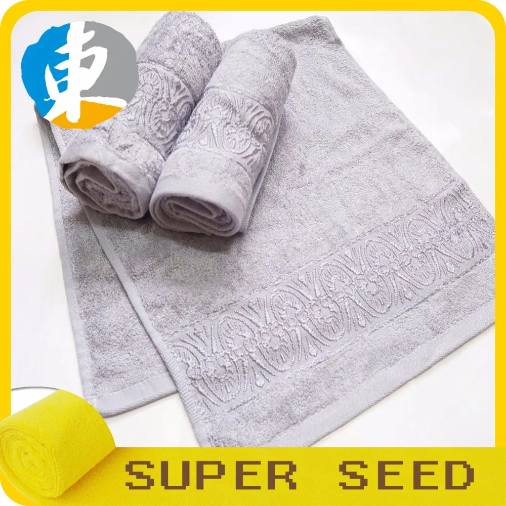 Microfiber bamboo hand towel for Embossed custom logos
