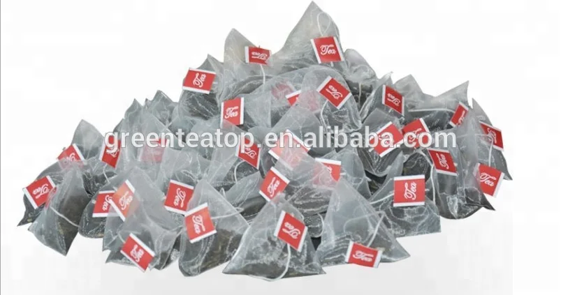 100% Pure Natural Green Tea Packing Size 65 X 80 mm Nylon Pyramid Loose Leaf Green Tea