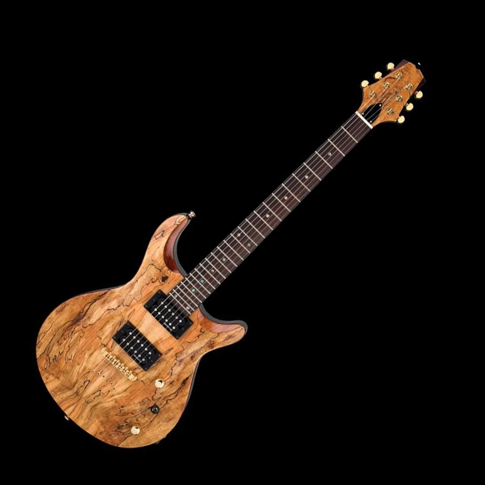 
 OEM ODM окрашенный роскошный корпус из красного дерева со спиральной картой топовая электрическая гитара  