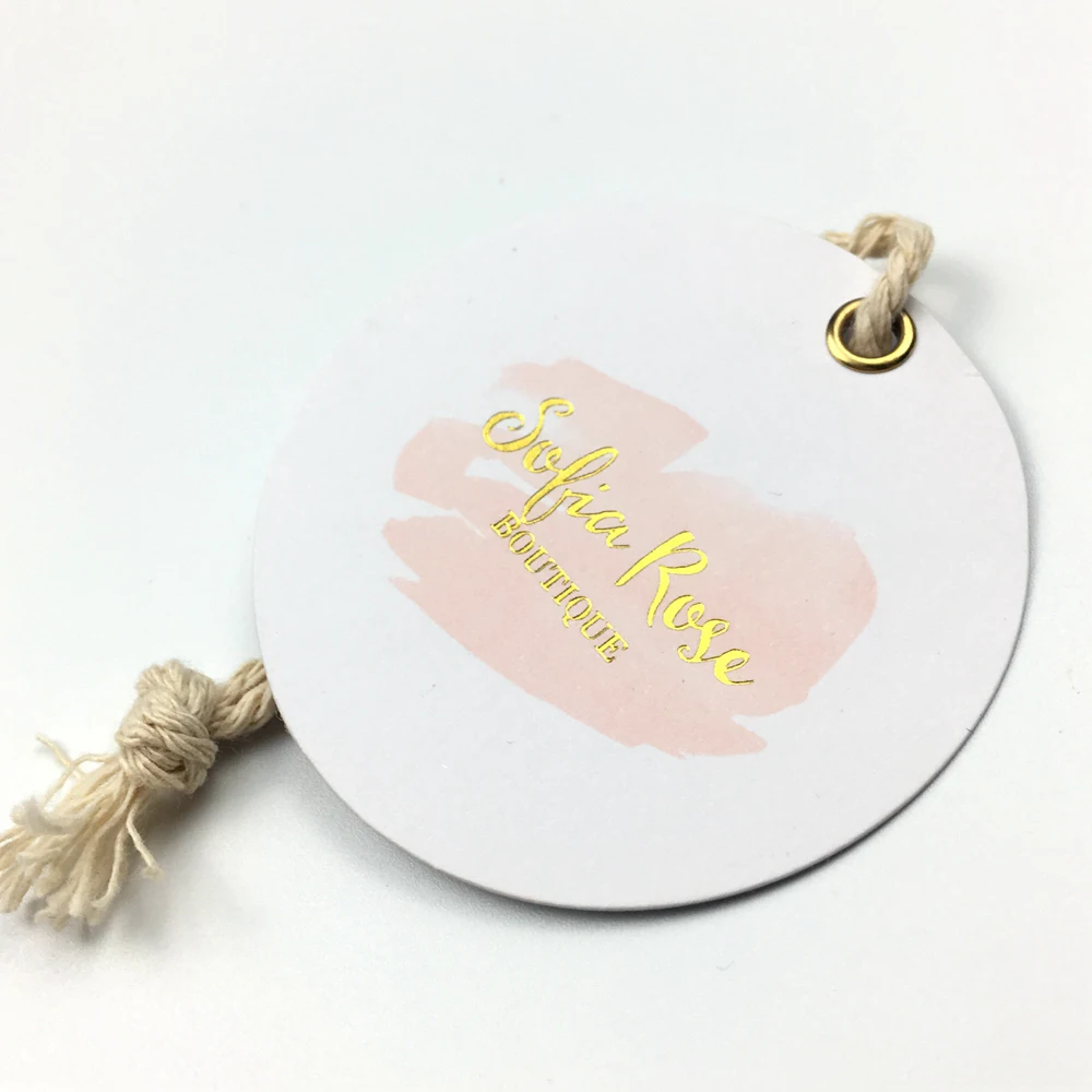 Изготовленный на заказ номер белый mate картон бирка с вашим собственным дизайном логотипа