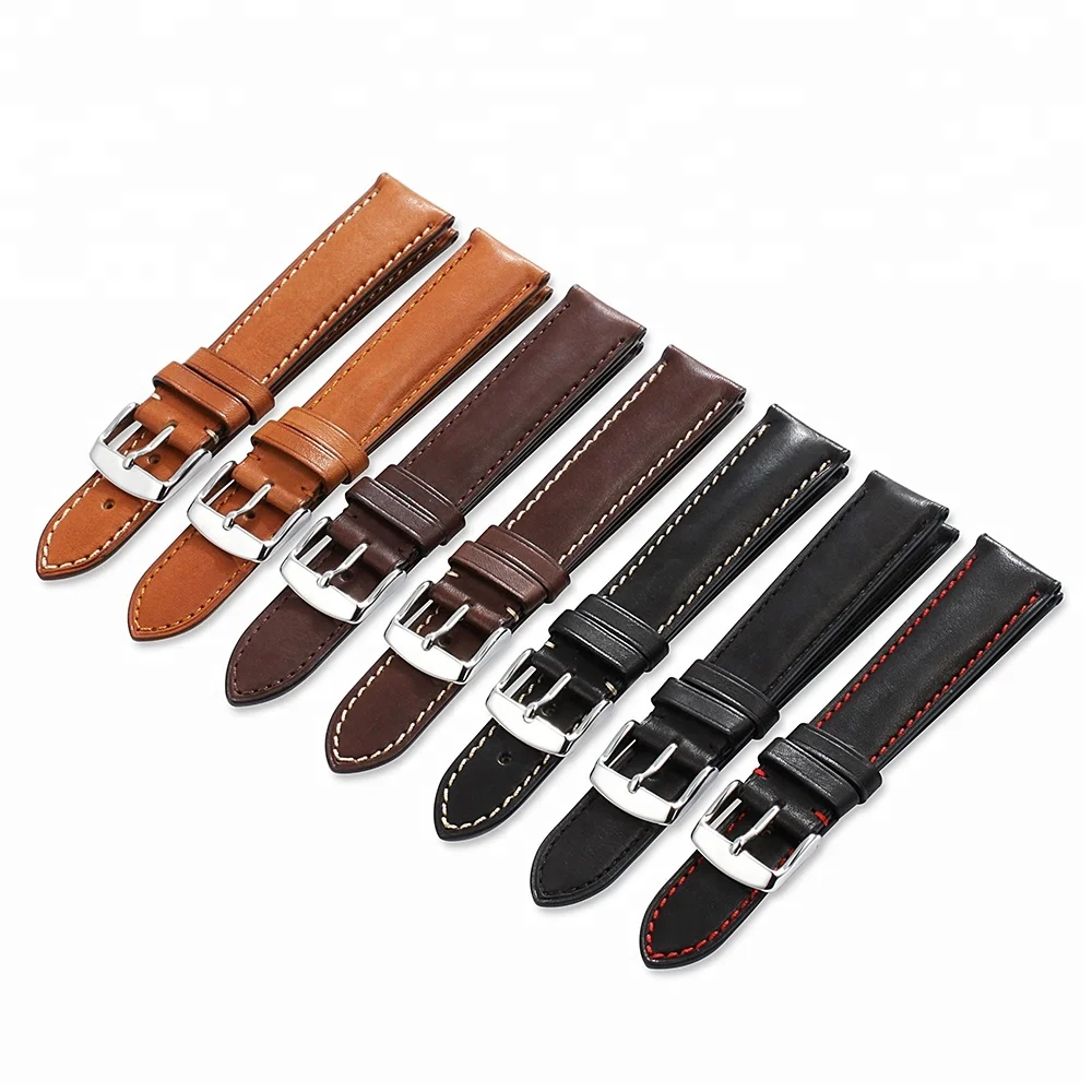 
Wholesale 18mm 19mm 20mm 21mm 22mm Handmade Wrist Quick Release Watch Band Genuine French Leather Watch Strap 