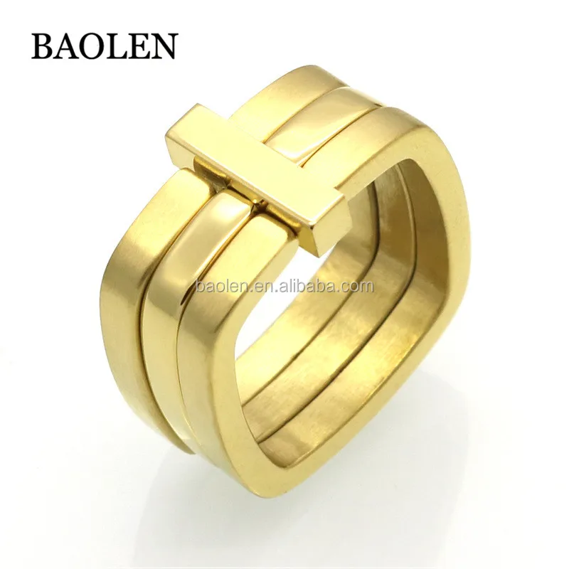 New Tide Brand Cross Rings For Women Punk Style Square Stainless Steel Rings Anel Feminino anillos Men Jewelry Ring