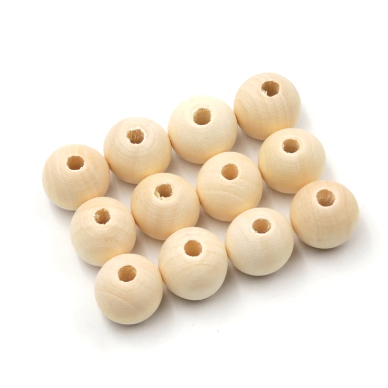 
Safe And Natural Baby Teether Beads 12mm 18mm 20mm Round Wood Beads 