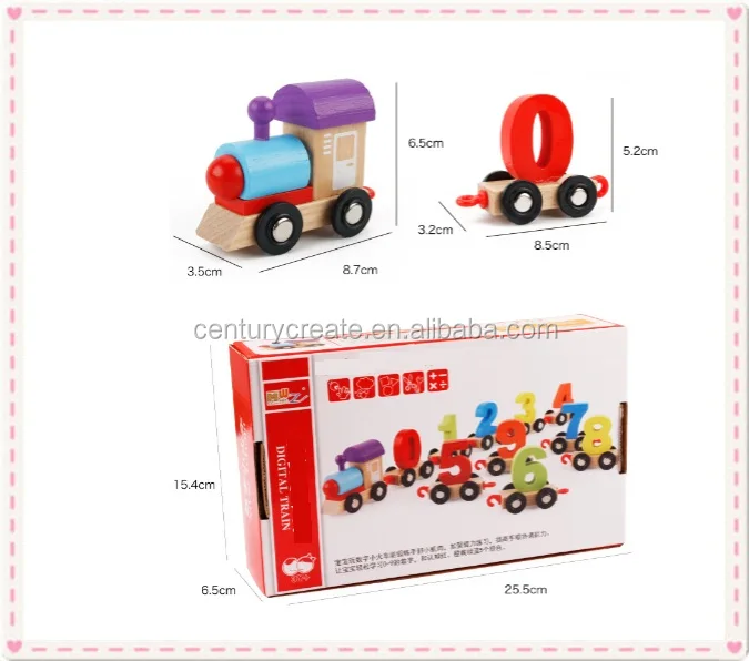 Educational children Wooden numbers and digital train toy set for kids
