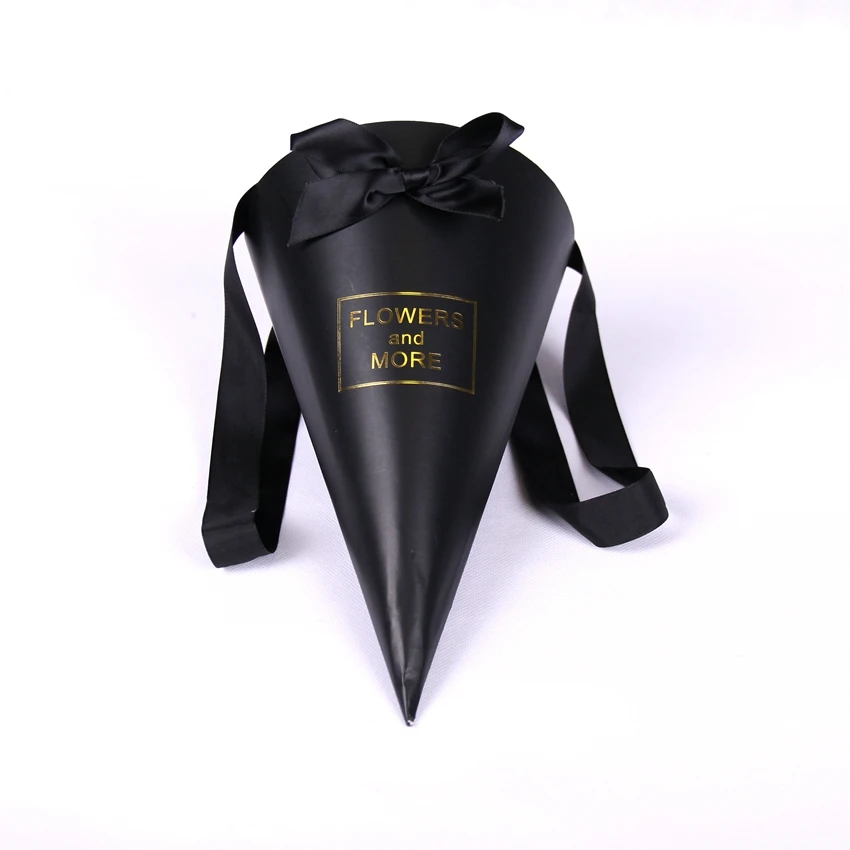 
Unique style wholesale paper rose boxes for flower packaging flower cone box 