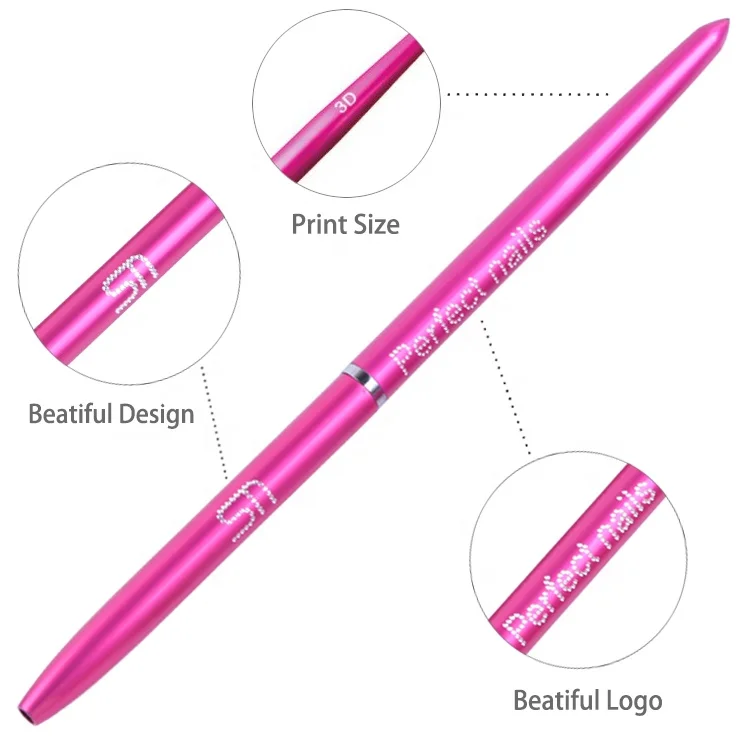 Высококачественная красивая дизайнерская металлическая ручка, 100% чистый колонковый ворс, Германия, соболиная кисть, овальная акриловая кисть для дизайна ногтей