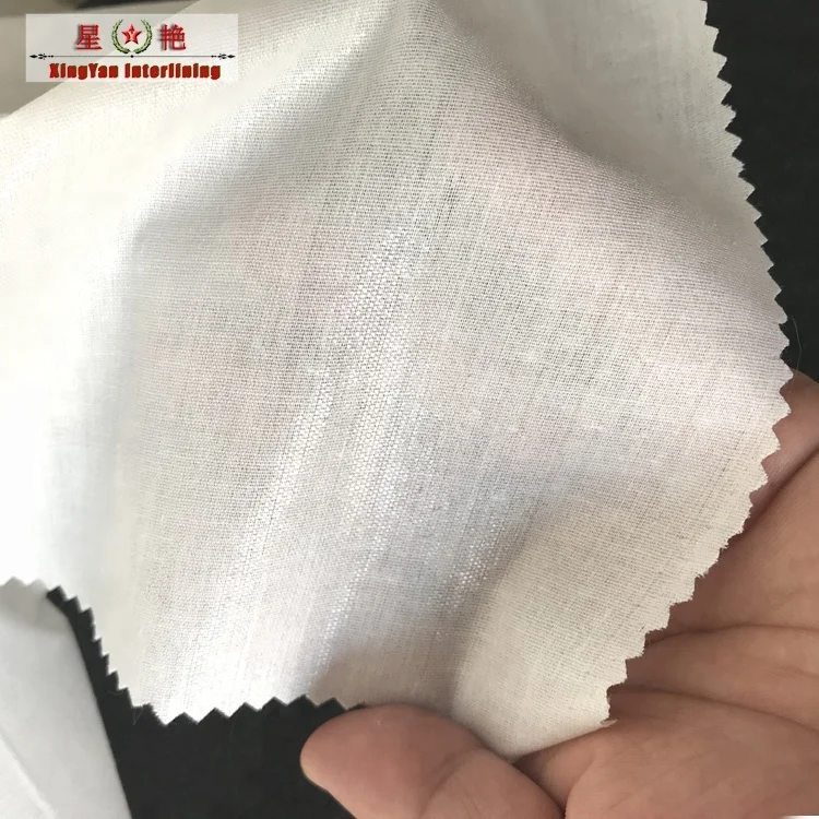 TC3044 soft hand-feeling shirt woven interlining polyester woven fabric with coating HDPE high temperature fusing collar linings