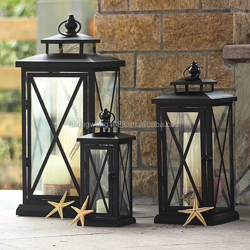 Traditional Metal Lantern with LED Candle,Hanging Led Flameless Candle Lantern