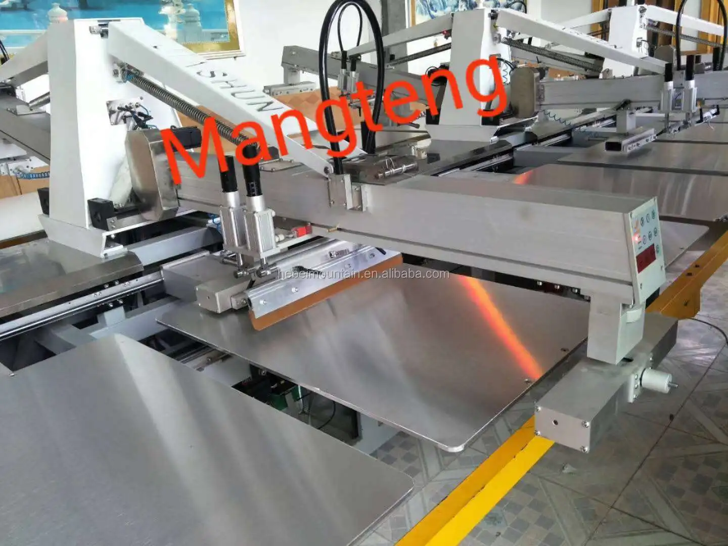 Six colors six station 24 plates  rotary carousel t shirt silk Textiles screen printing machine with Infrared drying
