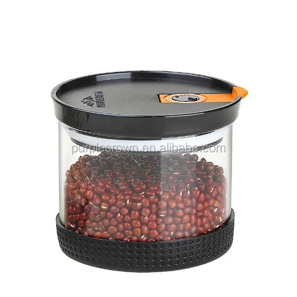 Airtight silicone mat sealed borosilicate glass food storage jar 500ml for candy jar and cookie