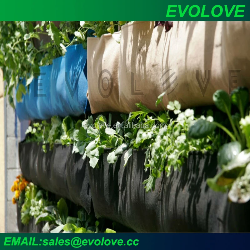 Vertical garden felt hanging strawberry growing bag