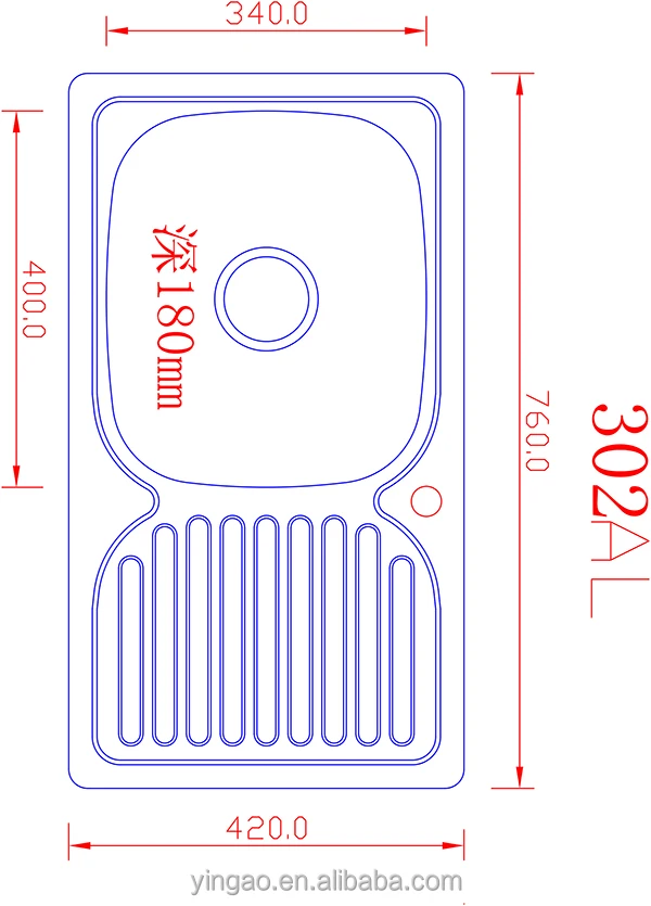 Modern Fashion Stainless Steel Wash Basin Metal Italian Kitchen Sink