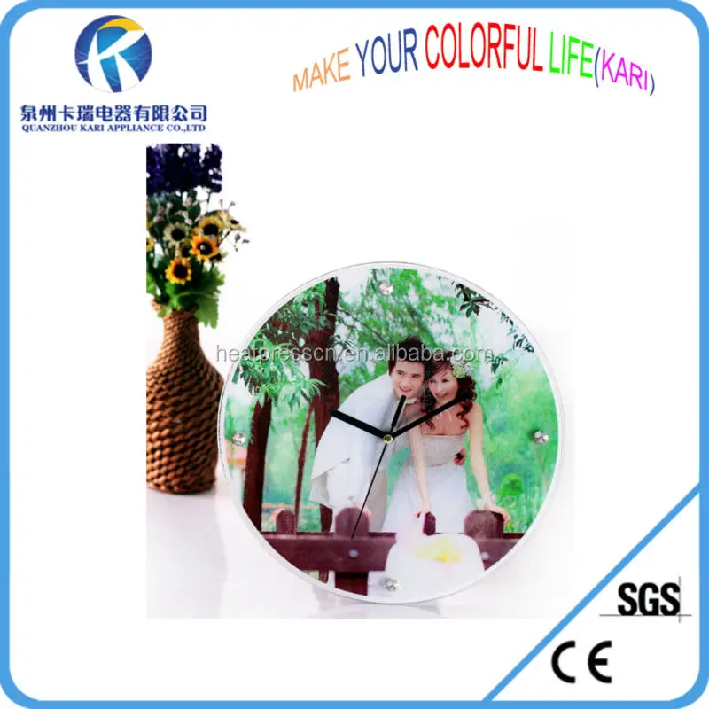 Coated Glass wall clock for sublimation printing
