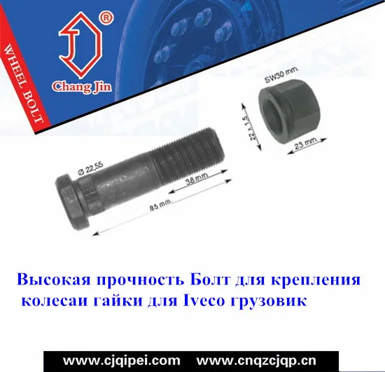 High Strength Wheel Bolt and Nut for Iveco Truck